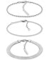 Stainless Steel 3-Pc. Set Mixed Chain Link Bracelets Серебристый - фото #1