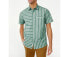 Фото #1 товара Free Assembly Shirt Men's Medium Green Striped Cotton Collared Classic Button-Up