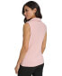 ფოტო #2 პროდუქტის Women's Collared Twist-Front Sleeveless Top