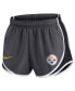 Women's Charcoal Pittsburgh Steelers Plus Size Logo Performance Tempo Shorts