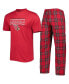 Men's Cardinal, Black Arizona Cardinals Badge Top and Pants Sleep Set