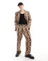 Фото #1 товара ASOS DESIGN wide suit trouser in pixelated green print