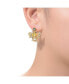 Sterling Silver 14K Gold Plated Yellow Cubic Zirconia Bee Stud Butterfly Earrings