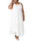 Фото #1 товара Plus Size Lace Scoop-Neck Tiered Midi Dress