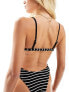 Фото #7 товара Free Society crinkle crop bikini top in black stripe