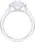 ფოტო #3 პროდუქტის Diamond Princess & Round Halo Ring (1 ct. t.w.) in 14k White Gold