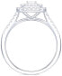 Фото #3 товара Diamond Princess & Round Halo Ring (1 ct. t.w.) in 14k White Gold