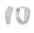 Luxury round earrings with zircons AGUC2679