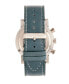 ფოტო #2 პროდუქტის Quartz Ryker White Dial Chronograph Genuine Teal Leather Watch 45mm