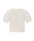 Women's Puff Sleeve Button Front Sweater Ivory Cable, Large - фото #9