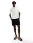 ASOS DESIGN ribbed polo with green tipping in ecru Kokosnussmilch, L Long - Chest 42 Long - фото #4