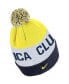 Men's Navy, Yellow Club America Classic Stripe Cuffed Knit Hat with Pom