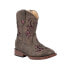 Фото #1 товара Roper Glitter Breeze Inlay Square Toe Cowboy Toddler Girls Brown Casual Boots 0