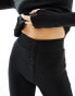 Threadbare Ski ribbed base layer top and leggings set in black