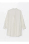 Фото #7 товара LCW Grace Düz Uzun Kollu Keten Karışımlı Kadın Gömlek Elbise