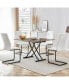 Modern Minimalist Lifting Table & 4 Upholstered Chairs