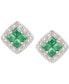 Фото #3 товара Серьги Macy's Emerald & Diamond Stud