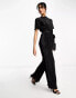 Фото #2 товара ASOS DESIGN plisse high neck jumpsuit in black