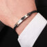 Men´s black leather bracelet Moody SQH22