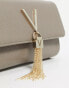 Фото #3 товара Valentino Divina foldover tassel detail cross body bag in taupe