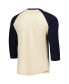 ფოტო #3 პროდუქტის Men's Cream/Navy Chicago Cubs Raglan 3/4-Sleeve T-Shirt