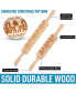 Фото #3 товара Wooden Carved Christmas Rolling Pin 2-Pc.