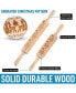 Wooden Carved Christmas Rolling Pin 2-Pc.