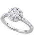 ფოტო #1 პროდუქტის Diamond Halo Engagement Ring (1-1/2 ct. t.w.) in 14k White Gold
