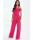 ფოტო #3 პროდუქტის Women's Scuba Crepe Bardot Palazzo Jumpsuit