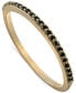 Black Spinel Narrow Band in 18k Gold-Plated Sterling Silver, Created for Macy's