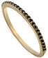 Black Spinel Narrow Band in 18k Gold-Plated Sterling Silver, Created for Macy's