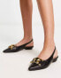 RAID Wide Fit flat shoes with gold buckle in black