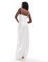 Aria Cove jacquard satin maxi dress in white Белый, 42 - фото #3