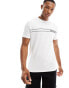 Tommy Hilfiger monotype stripe lounge t shirt in white Белый, S - 40-42 - фото #1