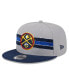 Men's Gray Denver Nuggets Chenille Band 9FIFTY Snapback Hat