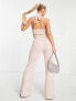 Фото #2 товара AX Paris drape front sleeveless jumpsuit in blush pink