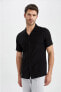 Фото #1 товара Мужская рубашка Defacto Modern Fit с коротким рукавом из вискозы