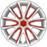 Фото #1 товара 4 x Wheel Trims Hub Caps for 16 Inch Steel Rims Grey Red