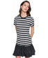 ფოტო #1 პროდუქტის Women's Striped Short-Sleeve Dress