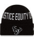 Фото #1 товара Men's Black Houston Texans Team Social Justice Cuffed Knit Hat