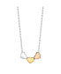 ფოტო #1 პროდუქტის Tri-Tone Silver Plated Triple Heart Necklace