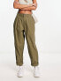 River Island utility peg trousers in khaki