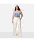 ფოტო #2 პროდუქტის Plus Size Camellia 3D Flower Strapless Top