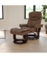 Фото #3 товара Multi-Position Recliner Chair & Curved Ottoman With Swivel Wood Base