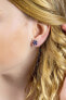 Playful silver earrings studs with zircons Flowers E0001063