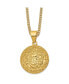 Фото #1 товара Chisel yellow IP-plated Our Lady of Guadalupe Pendant Curb Chain Necklace