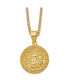 ფოტო #1 პროდუქტის Yellow IP-plated Our Lady of Guadalupe Pendant Curb Chain Necklace