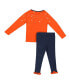 ფოტო #2 პროდუქტის Girls Toddler Orange, Navy Illinois Fighting Illini Onstage Long Sleeve T-shirt and Leggings Set