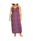 Фото #2 товара Womens Plus size Lace Trim Maxi Sleep Dress - purple