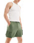 ASOS 4505 technical jersey training shorts with cargo pocket in khaki Зеленый, XS - W30 - фото #1